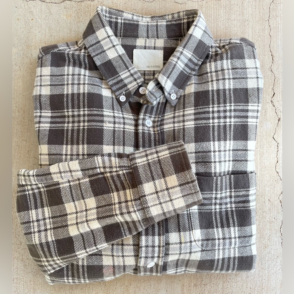 Band of Outsiders flannel button-up. Size M
